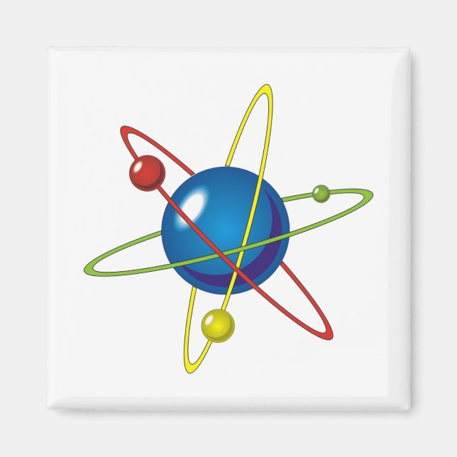 Imã Modelo Colorido do Átomo (Frente)