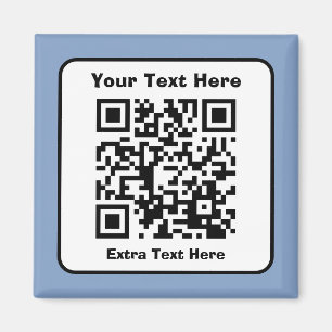 Imã Modelo de Código QR Escaneável c/ Texto Editável