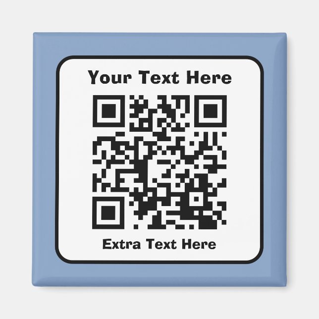 Imã Modelo de Código QR Escaneável c/ Texto Editável (Frente)
