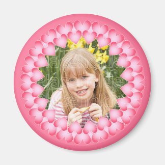 Imã Modelo de corações bonitinhos cor-de-rosa e branco