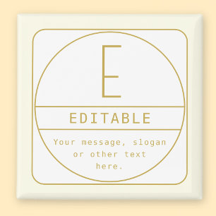 Imã Modelo de design retrô-moderno editável dourado e 