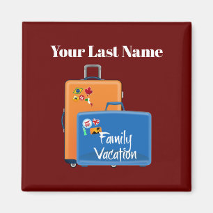 Imã Modelo de Férias Familiares, Personalizável