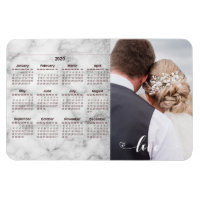 Modelo de Foto de Casamento Sliver Marble Calendár