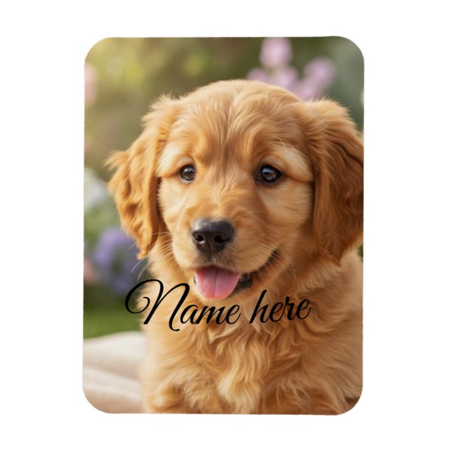 Ímã Modelo de foto de nome de animal de estimação simp (Vertical)