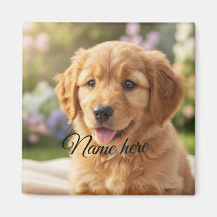Imã Modelo de foto de nome de animal de estimação simp