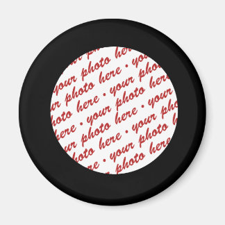 Imã Modelo de Foto em Círculo Negro Simples