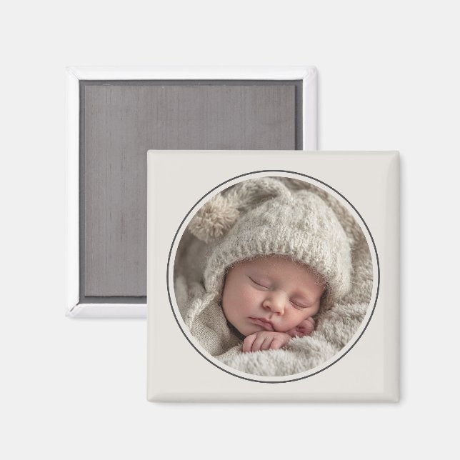 Imã Modelo de Foto Simples com Moldura Personalizada (Front/Back)