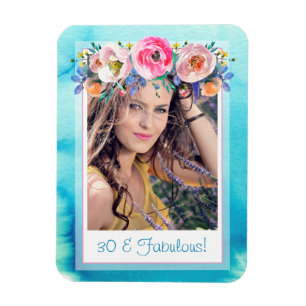 Ímã Modelo de Fotografia Floral Azul Trinta e Fabuloso