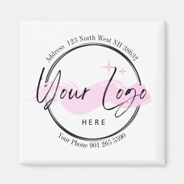 Imã Modelo de logotipo de empresa personalizado - Tele (Frente)