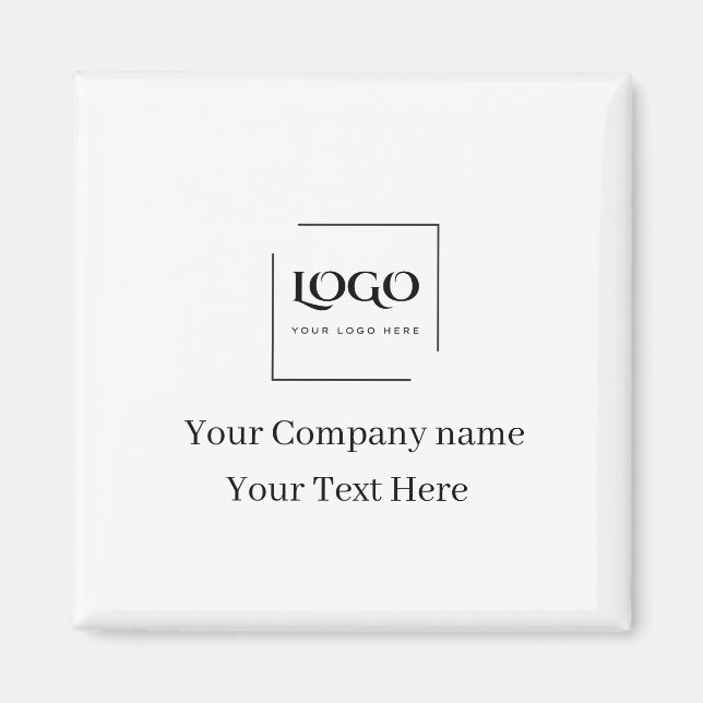 Imã Modelo de logotipo personalizado elegante (Frente)