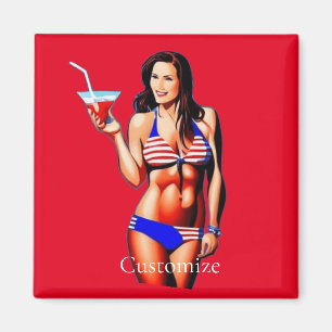 Imã Modelo de Malhação Bikini Patriótico Thunder_Cove