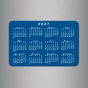 Ímã Modelo de modelo de calendário 2027 branco com fun