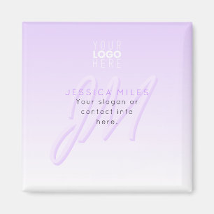 Imã Modelo de Nome Profissional e Slogan   Lilás Claro