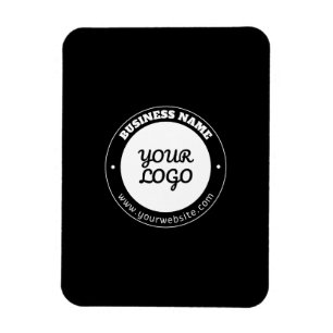 Ímã Modelo de texto circular editável e logotipo carre