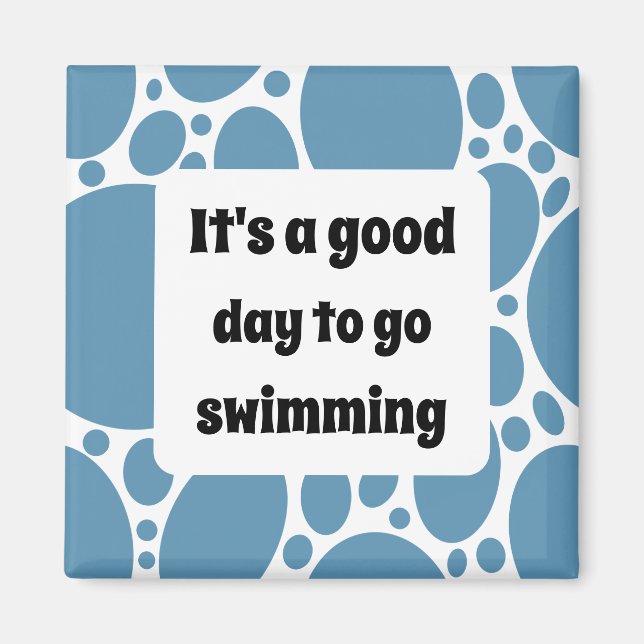 Imã Modelo de texto e padrão azul (Frente)