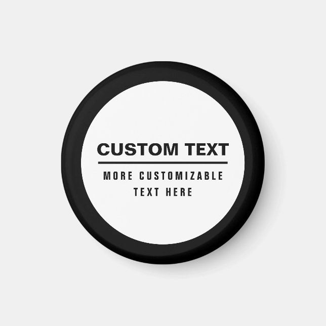 Imã Modelo de texto personalizável simples e negrito (Frente)