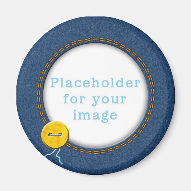 Imã Modelo "Denim & Button" (Frente)