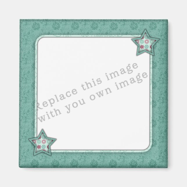 Imã Modelo - Design de Quadro de Estrela Verde (Frente)