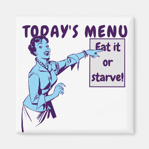 Imã Modelo engraçado da mulher apontando Vintage 50's