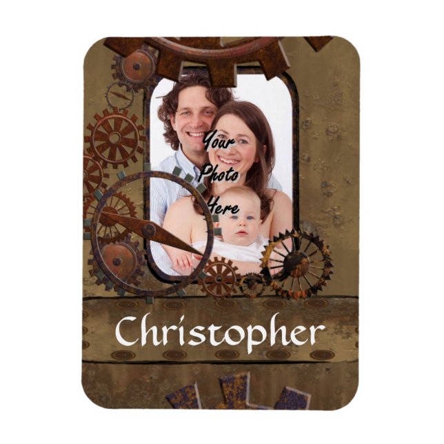 Ímã Modelo personalizado de foto steampunk (Vertical)
