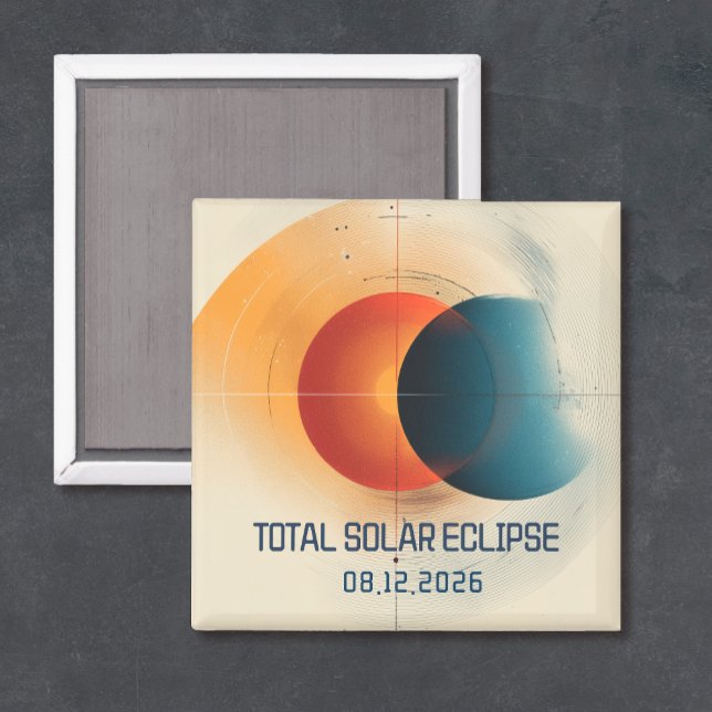 Imã Modern 2026 Eclipse Souvenir (Solar eclipse magnet keepsake)