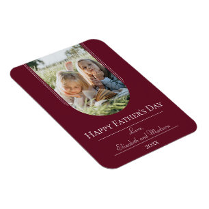 Ímã Modern Arch Photo Father's Day   Red