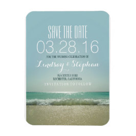 Ímã Modern Beach Wedding Save The Date (O Casamento Da