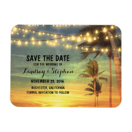 Ímã Modern Beach Wedding Save The Date (O Casamento Da