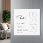 Imã Modern Black and White Minimalist Wedding<br><div class="desc">Easily personalize your wedding save the date cards with this editable template. Features minimal elegant typography design in black and white color.</div>