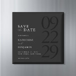 Imã Modern Black Minimalist Wedding<br><div class="desc">Easily personalize your wedding save the date cards with this editable template. Features minimal elegant typography design in black color.</div>
