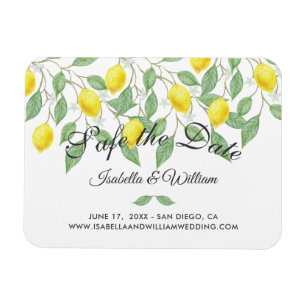 Ímã Modern Boho Lemon Summer Salva o Casamento