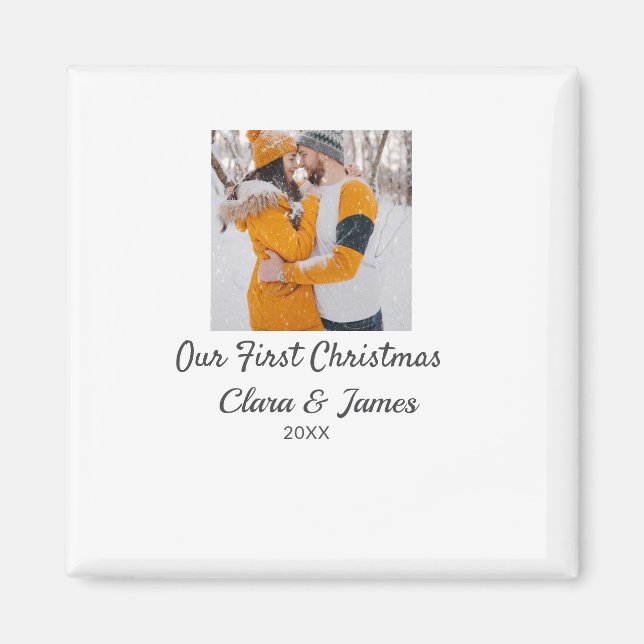 Imã Modern boho nosso primeiro nome de casal de Natal (Frente)