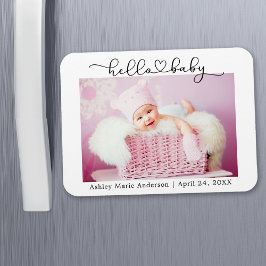 Ímã Modern Calliographic Script Heart Hello Baby