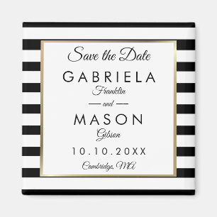 Imã Modern Classic Stripe Save the Date