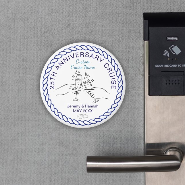 Imã Modern Custom Year Anniversary Cruise Cabin Door (Modern Custom Year Anniversary Cruise Cabin Door Magnet
)