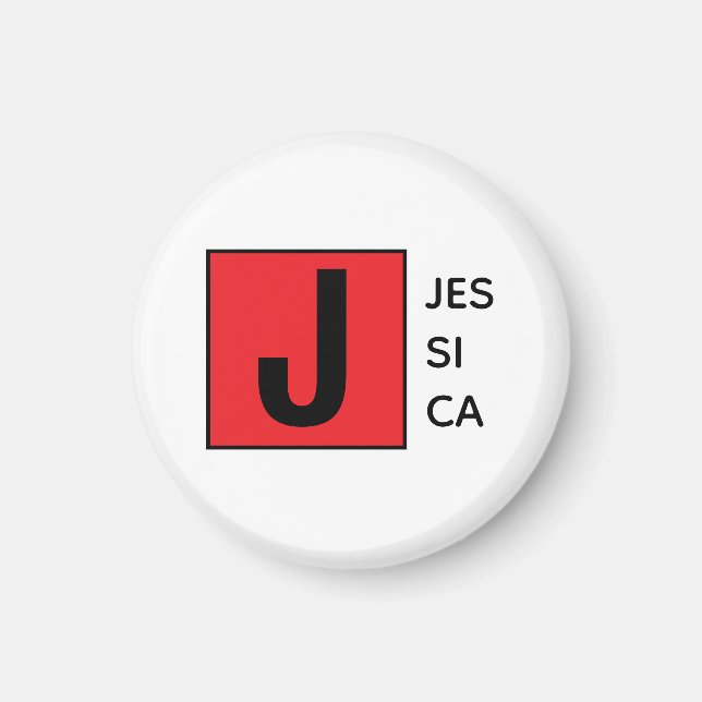 Imã Modern Elegant Plain Professional Name Monogram (Frente)