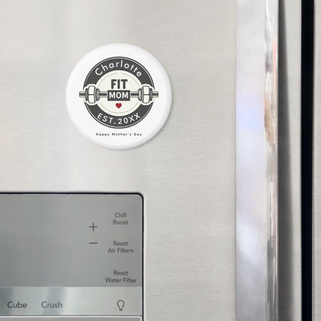 Imã Modern Fit Mom Mothers Day Fridge Magnet (In Situ (Fridge))