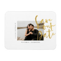 Modern Gold Wedding Photo Save The Date