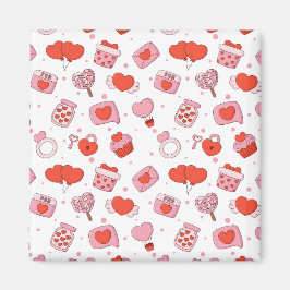 Imã Modern Love Design Happy Valentine’s Day Red Heart