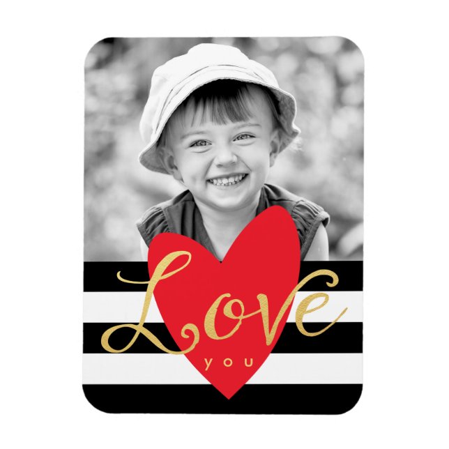 Ímã Modern Love You Photo Refrigerator Magnet (Vertical)