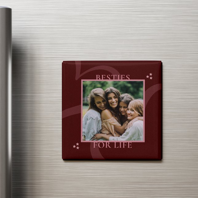 Imã Modern Minimal Maroon Chic Typography Galentine's (Criador carregado)