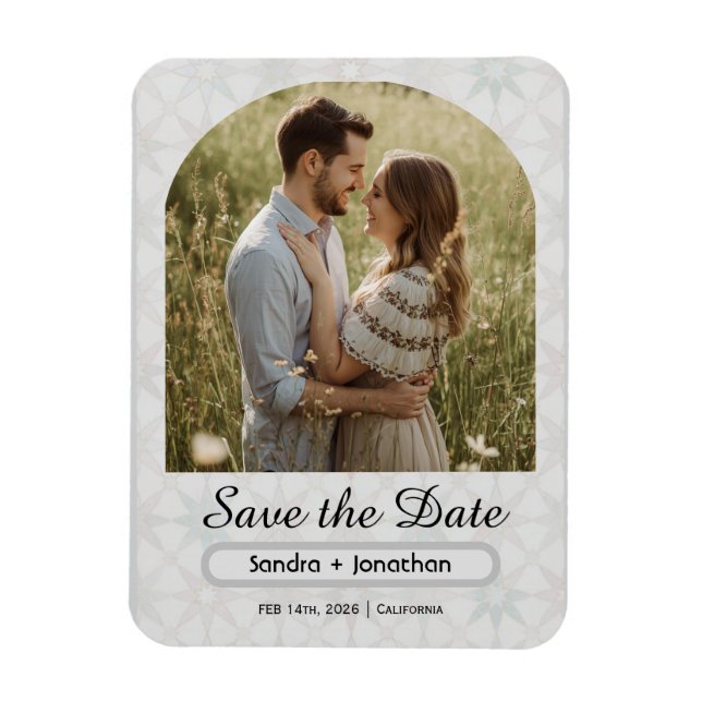 Ímã Modern Minimalist Arched Photo personalized (Vertical)