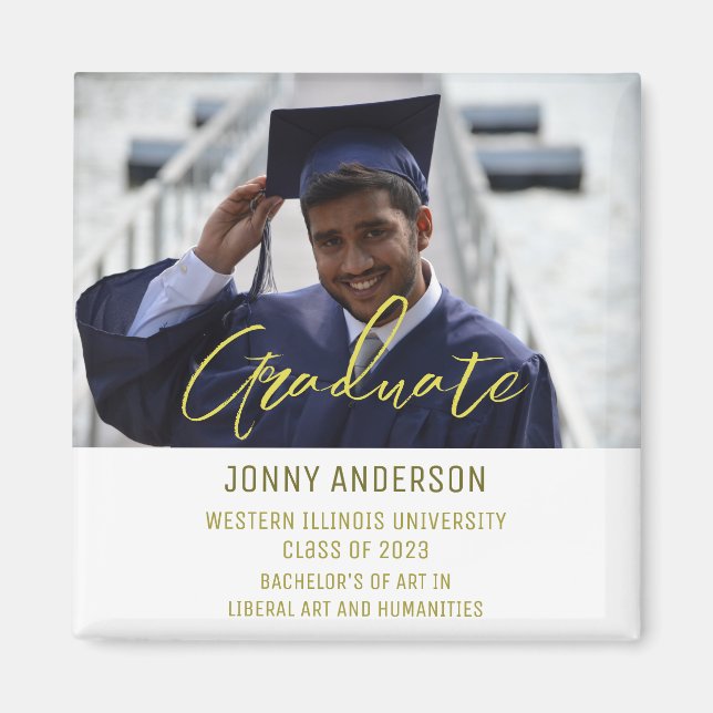 Imã Modern Minimalist Photo and Script (Frente)