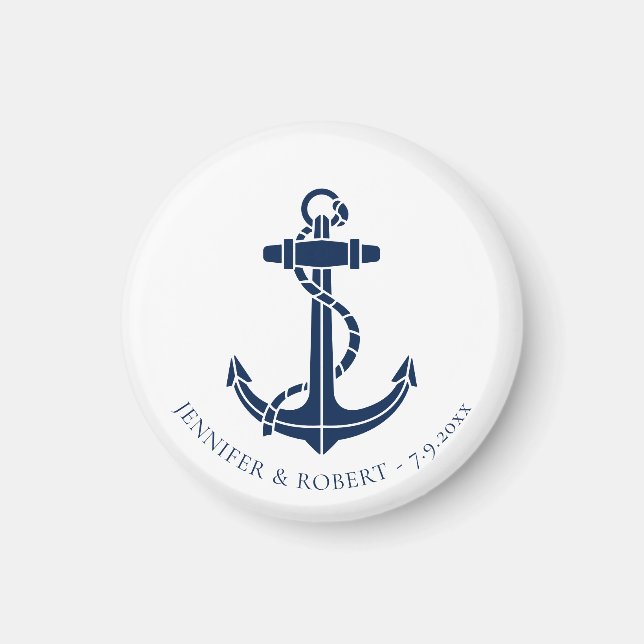 Imã Modern Nautical Boat Anchor Wedding Swag (Frente)