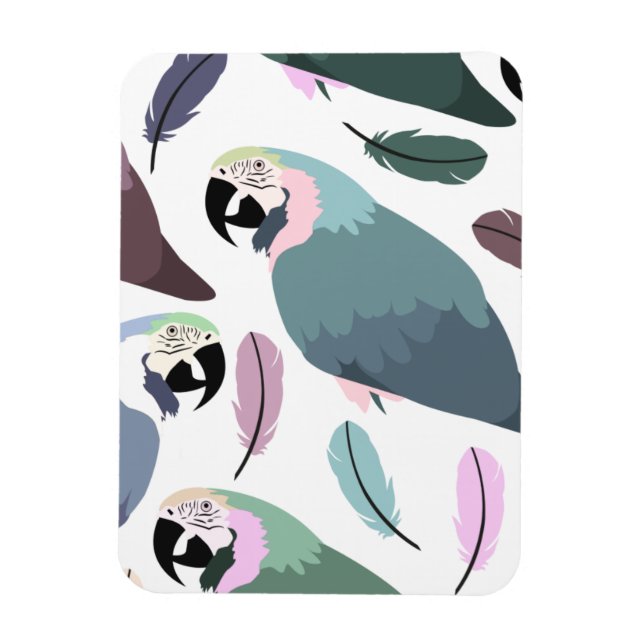 Ímã Modern Parrots Tropical Pattern  (Vertical)