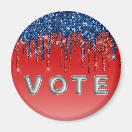 Imã Modern Patriotic Glitter Drip  Vote