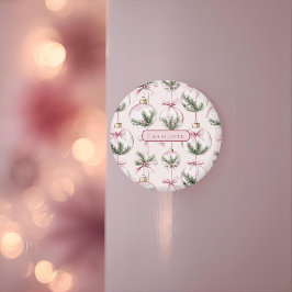 Imã Modern Pink Christmas Ornament Personalized Gift