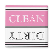 Modern Pink Dishwasher Dirty Clean Magnet