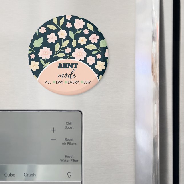 Imã Modern Pink Wildflowers Pattern (In Situ (Fridge))