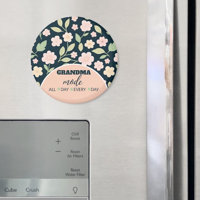 Imã Modern Pink Wildflowers Pattern (In Situ (Fridge))